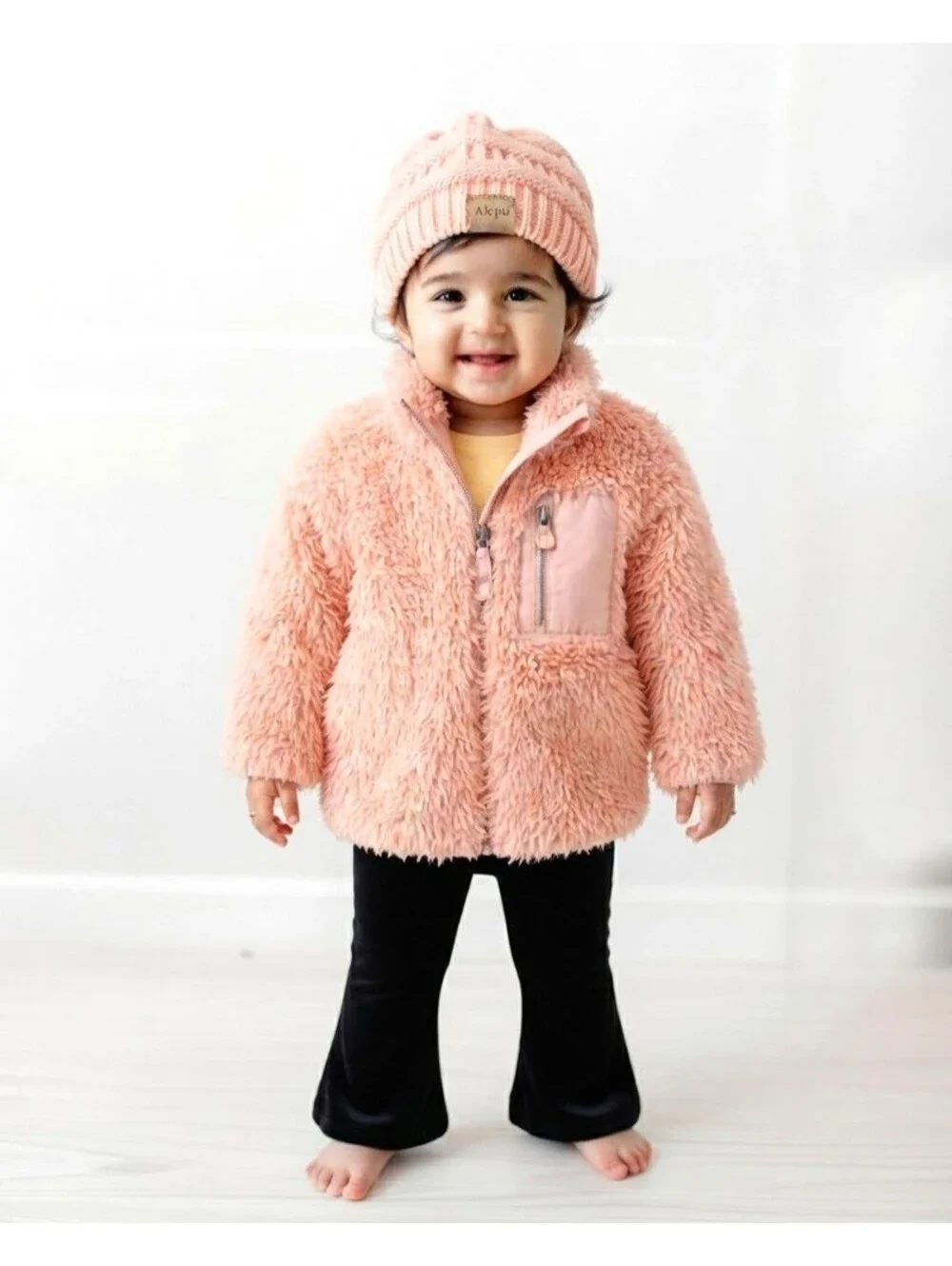 Carter's Baby Girl Zip-Up Sherpa Jacket & Alepo Hat 18 Months